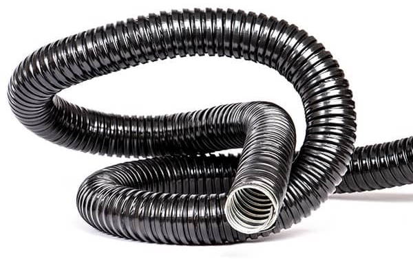 Coated flexible metal hose pipe for conveying moist air