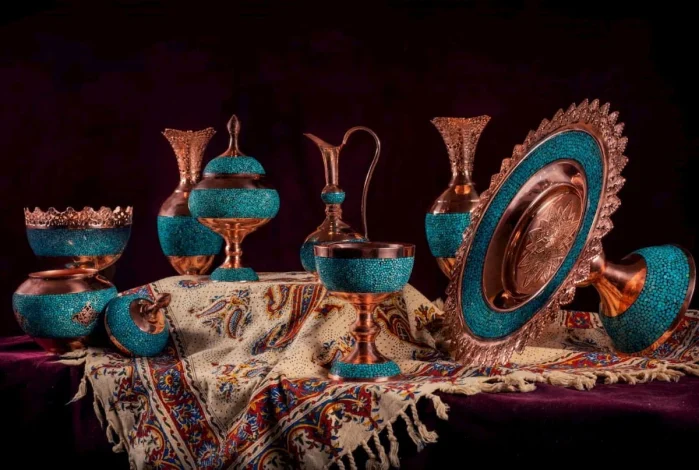 معرفی ظروف فیروزه و مس هنر اصیل اصفهان