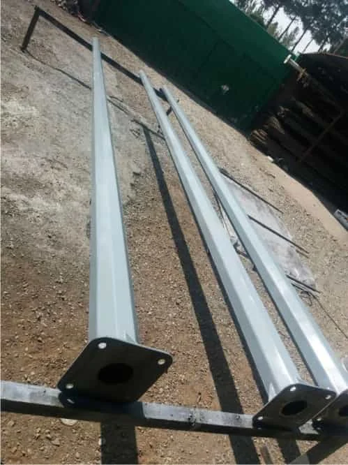 Production steps of 6-meter 8-sided lamp base